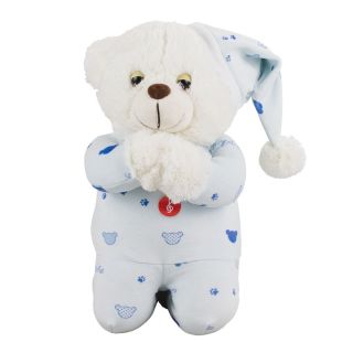 BBL884L-1D-F | Urso Pijama Azul Claro Reza 30cm - Pelúcia