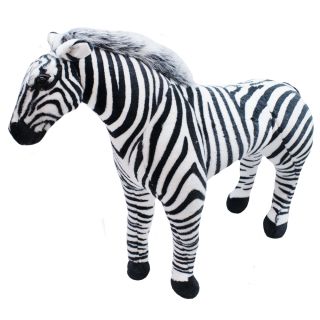 ZL80-F | Zebra Realista Em Pé 75cm - Pelúcia