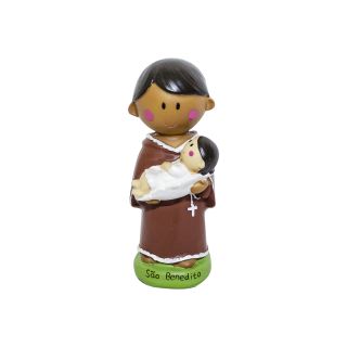 TX32528S-E | São Benedito Desenho 14cm - Enfeite Resina