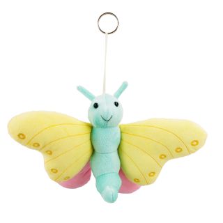 BBL1740-14-FM | Chaveiro Borboleta Corpo Verde Asas Amarela 18x24cm - Pelúcia