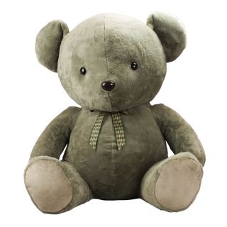 BBL1710-25-C-F | Urso Cinza Sentado Laço 25cm - Pelúcia