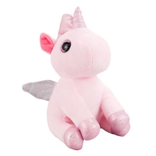 XT9302-F | Unicórnio Rosa Sentado 25cm - Pelúcia