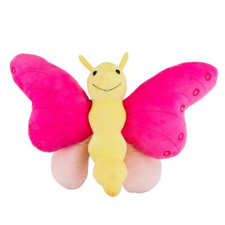 BBL1740-24-F | Borboleta Corpo Amarelo Asas Pink 30x43cm - Pelúcia