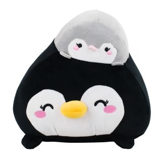 BBL1714A-F | Pinguim Preto Com Pinguim Na Cabeça 22cm - Pelúcia