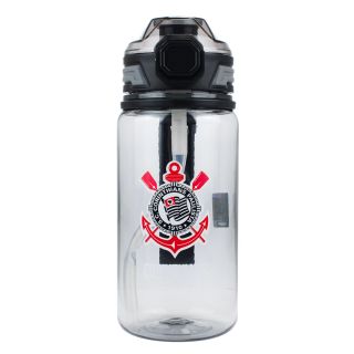 Garrafa Plástico Com Canudo 650ml - Corinthians