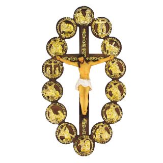 ALJB166K-BC-M | Crucifixo Parede 24cm - Enfeite Resina
