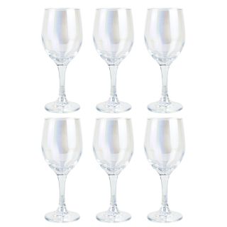 Jg 6 Taças Vidro Colorido Transparente 430ml