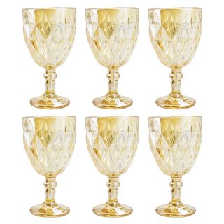 Jg 6 Taças Caramelo Transparente Vidro 310ml