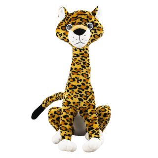 XT9276-25-F | Onça Caramelo Sentada Cauda Longa 25cm - Pelúcia