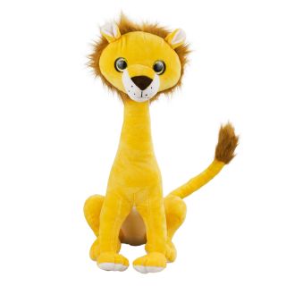 XT9276-30-F | Leão Amarelo Sentado Cauda Longa 32cm - Pelúcia