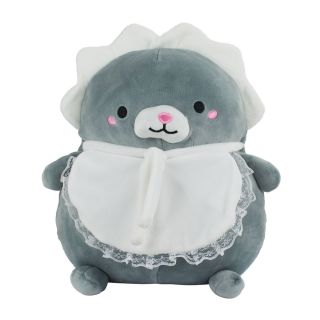 XT9303-F | Gato Cinza Vestido Faxina 27cm - Pelúcia