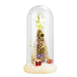 XY1553-M | Luminária Cilíndrica Árvore Natal Dourada 22cm