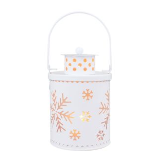 JD3045-M(BRANCO) | Mini Luminária Lamparina Branca 12.5cm - Enfeite Natalino