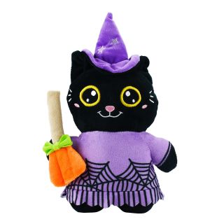 JS-CT230330-20-F | Gato Preto Bruxa Halloween 28cm - Pelúcia