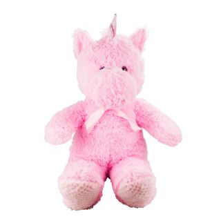 HY-112-UNI-F | Unicórnio Rosa Laço 80cm - Pelúcia