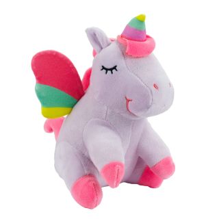 JS-HW32372-F | Unicórnio Sentado Lilás 20cm - Pelúcia