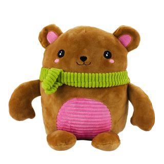 JS-CT-CD222643-21-F | Cachorro Marrom Cachecol 20cm - Pelúcia
