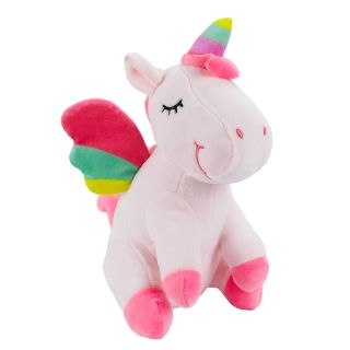 JS-HW32372-F | Unicórnio Sentado Rosa 20cm - Pelúcia