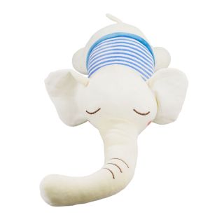 LH2383-F | Elefante Creme Deitado Dormindo Roupa 16x57cm - Pelúcia