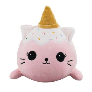 XT9282-30-F | Gato Rosa Casquinha Sorvete 27x26cm - Pelúcia