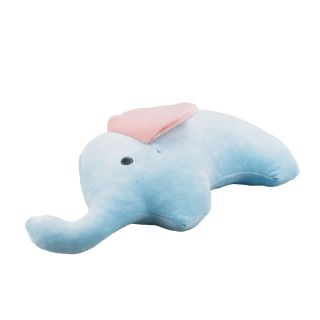 LH2384-F | Elefante Almofada Azul 26x46cm - Pelúcia
