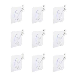 Jg 9 Ganchos Adesivo Transparente 6x2.5cm