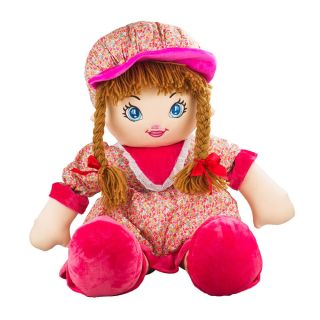 990775XL-F | Boneca Chapéu Vestimenta Florida Vermelha 80cm