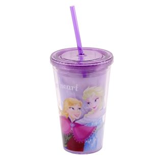 DQH046KL-FZ3-D | Copo Com Canudo Anna & Elsa 450ml Frozen - Disney