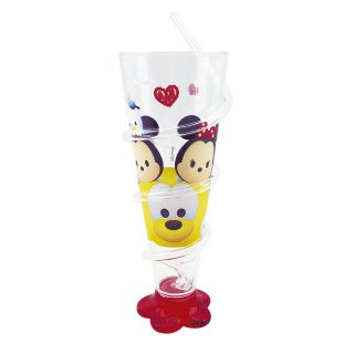 DY17110-TSM2-D | Copo Cone Vermelho Com Canudo Mickey & Minnie 250ml - Disney