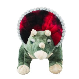 Dinossauro Realista Verde Triceratops 40cm - Pelúcia
