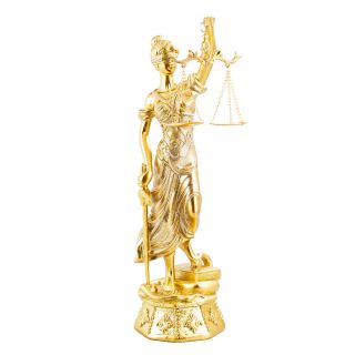 QMH218013-25-M | Dama Da Justiça Dourada 45cm - Enfeite Resina
