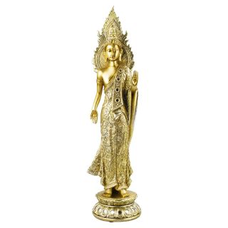 LK18081G-M | Buda Dourado Em Pé 33cm