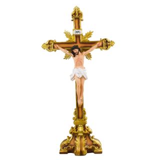 SW17SF1079-16-M | Crucifixo De Mesa 41cm - Enfeite Resina