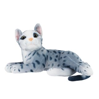 BH-23DDC30GR-F | Gato Cinza Deitado Realista 32cm - Pelúcia