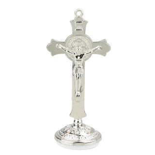 ME0457-M | Crucifixo Prateado Uso Carro 9.5cm