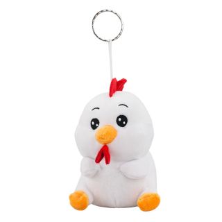 JS-23581-FM | Chaveiro Galo Branco 17cm - Pelúcia