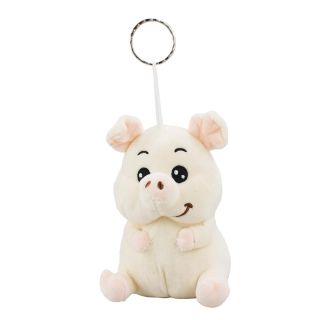 JS-23581-FM | Chaveiro Porco Bege 16cm - Pelúcia