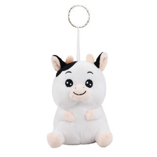 JS-23581-FM | Chaveiro Vaca Branca 17cm - Pelúcia