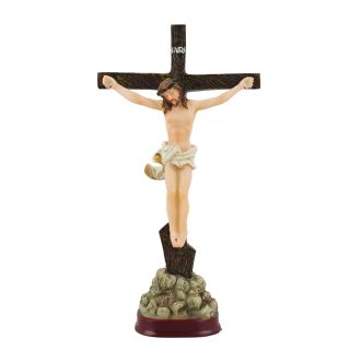 ALJE54K-8.5BC-M | Crucifixo De Mesa 21.5cm - Enfeite Resina
