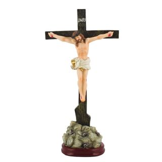 ALJE54K-12BC-M | Crucifixo De Mesa 30cm - Enfeite Resina