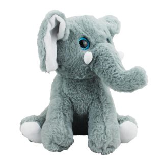 JS-83754-25-F | Elefante Cinza Sentado 24cm - Pelúcia