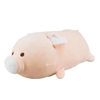 XT9256A-30-F | Porco Rosa Deitado Cilíndrico 38cm - Pelúcia