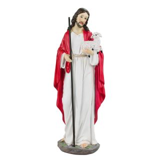 YY011059-12-M | Jesus Bom Pastor 30cm - Enfeite Resina