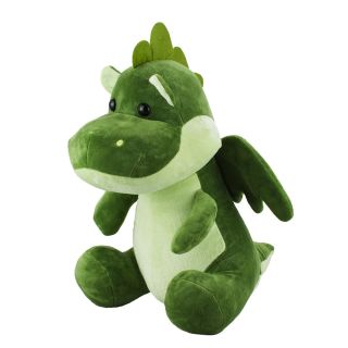 XT9266-38-F | Dragão Verde Musgo Sentado 34cm - Pelúcia