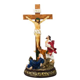 ALJB1724K-BC-M | Crucifixação De Jesus 30cm - Enfeite Resina