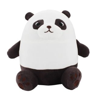 OBN-3448-F | Panda Sentado Marrom Branco 26cm - Pelúcia
