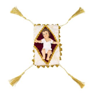ALJ21C53R2-5A-M | Menino Jesus Na Manjedoura 13cm - Enfeite Resina