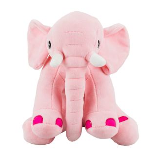 AE-006-22-F(ROSA) | Elefante Rosa Sentado 24cm - Pelúcia