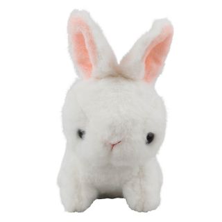 YR-005-FM(BRANCO) | Chaveiro Coelho Branco 15cm - Pelúcia