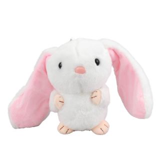 YWBL-003-FM(BRANCO) | Chaveiro Coelho Branco Orelhudo 13cm - Pelúcia